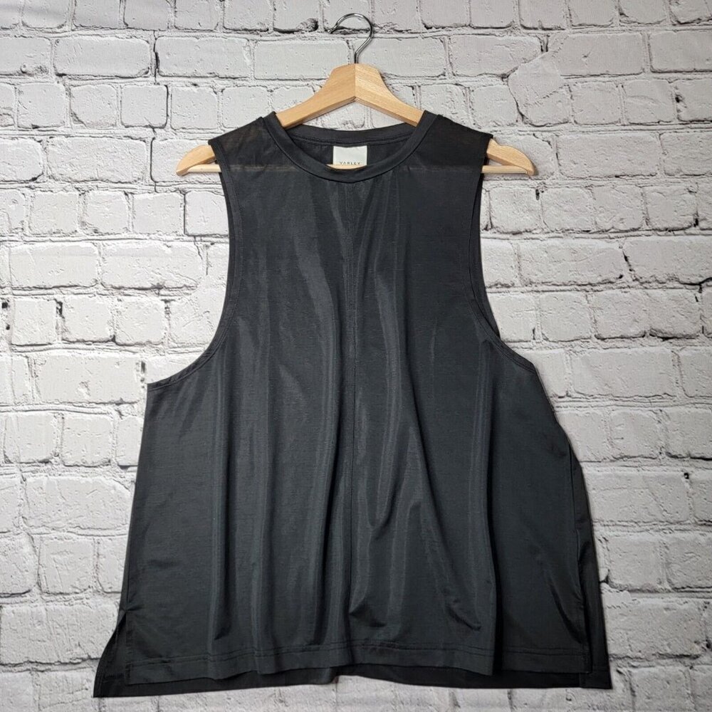 Varley Black Sheer Semi-Transparent Sleeveless Tank‎ Top Size ?